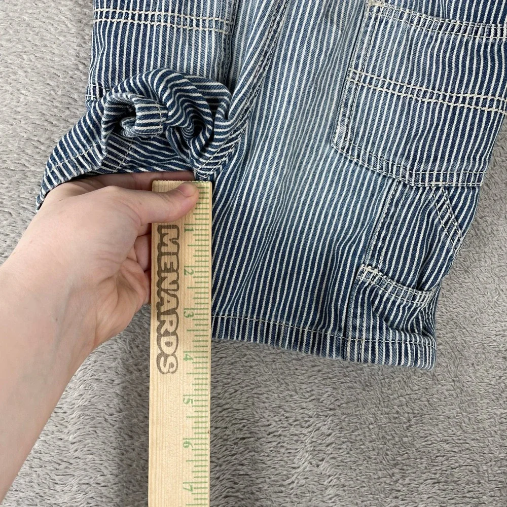 OshKosh Bgosh Hickory Stripe Overalls Kids 18M Blue Railroad Denim